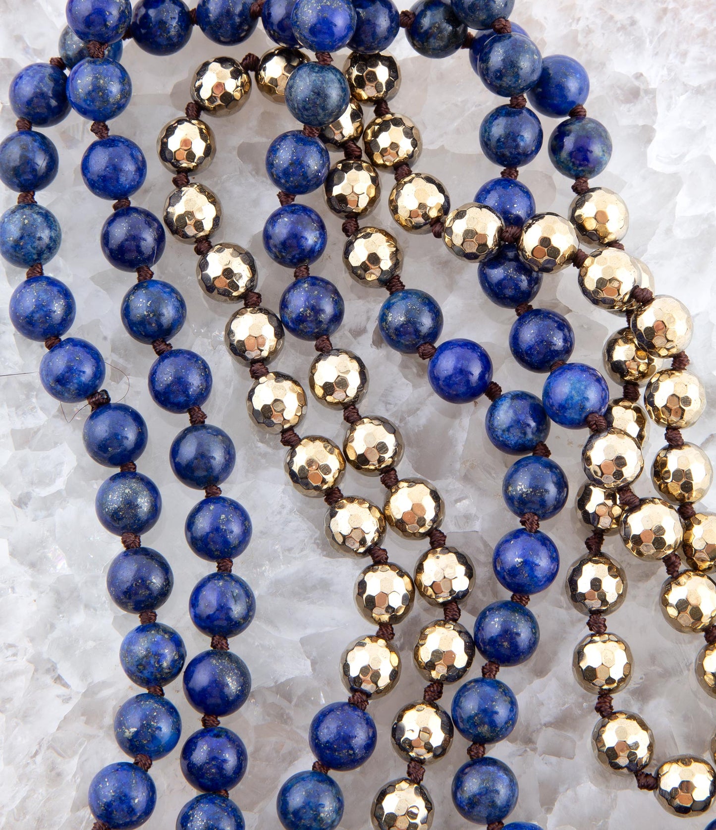 Blue Lapis Wrap Golden Necklace