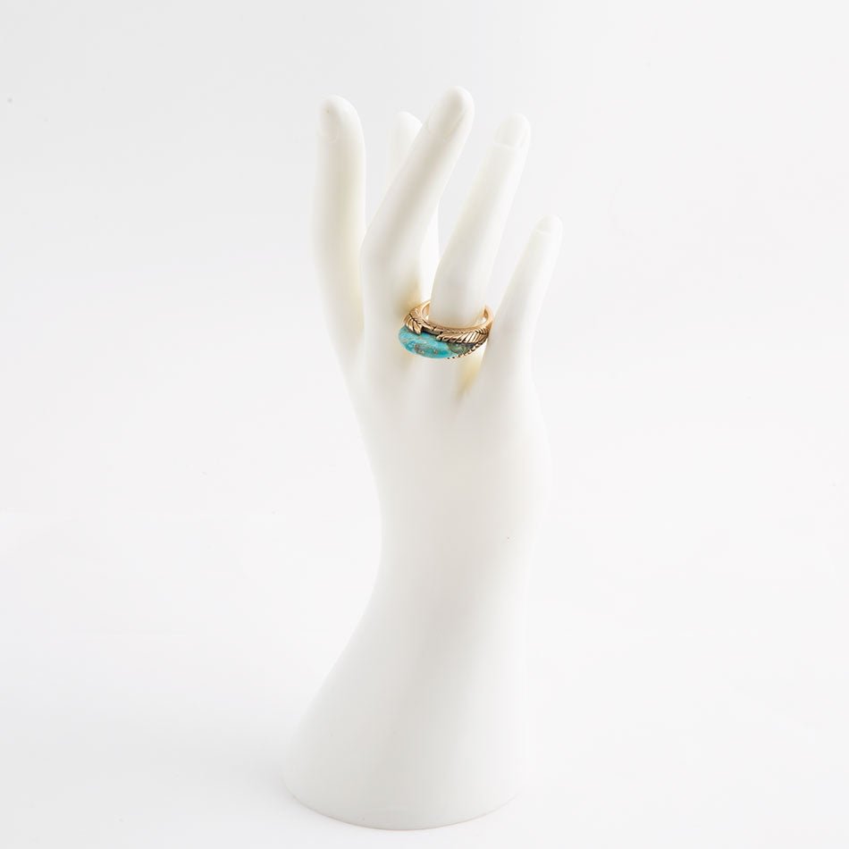 Blue Turquoise Line Golden Ring