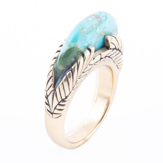 Blue Turquoise Line Golden Ring