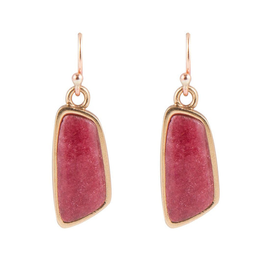Bordeaux Quartz Slab Earrings