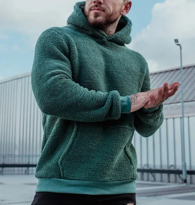 Boys Men's Jacket Fashion Hooded Plush Sweater - # BOAA13510022