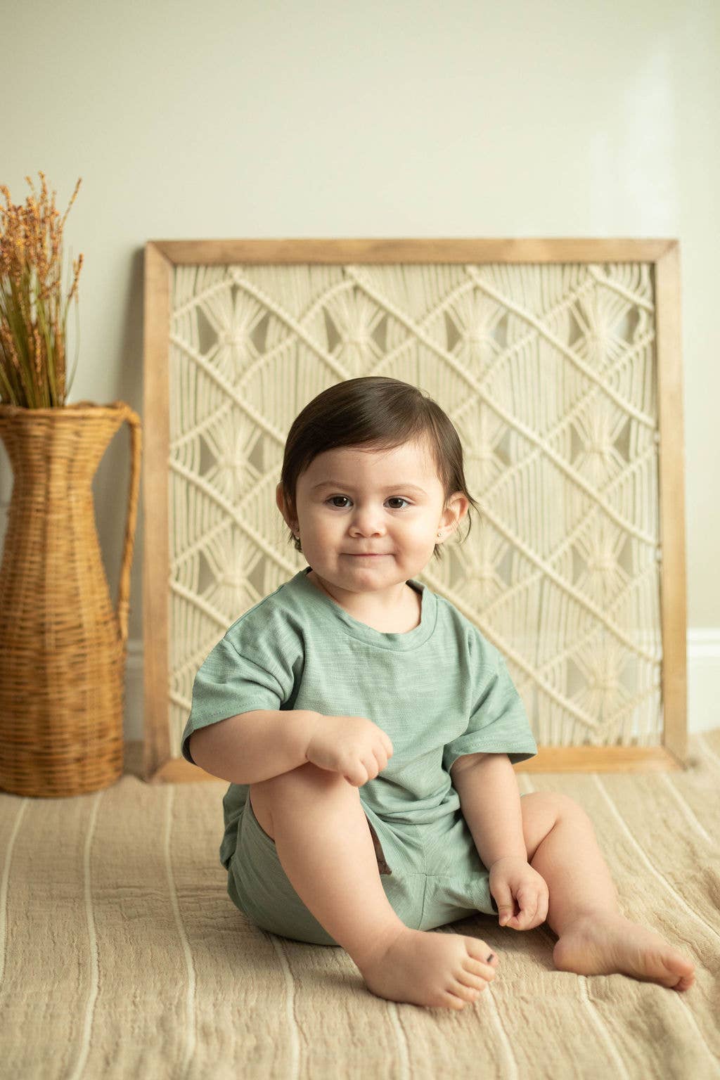 Checkered Short Sleeve Baby Lounge set