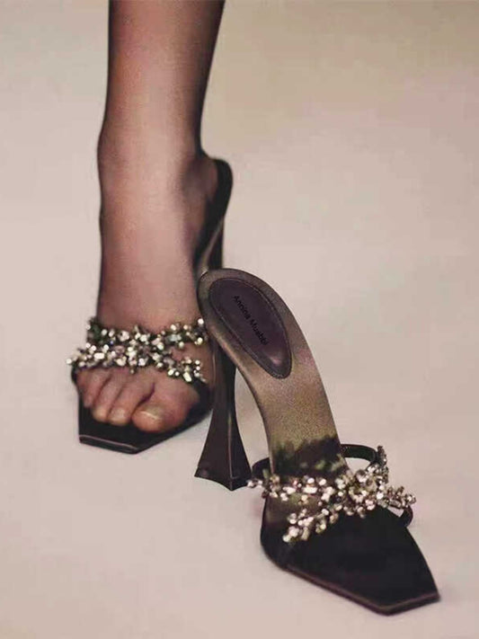 Rhinestone Chain High Heel