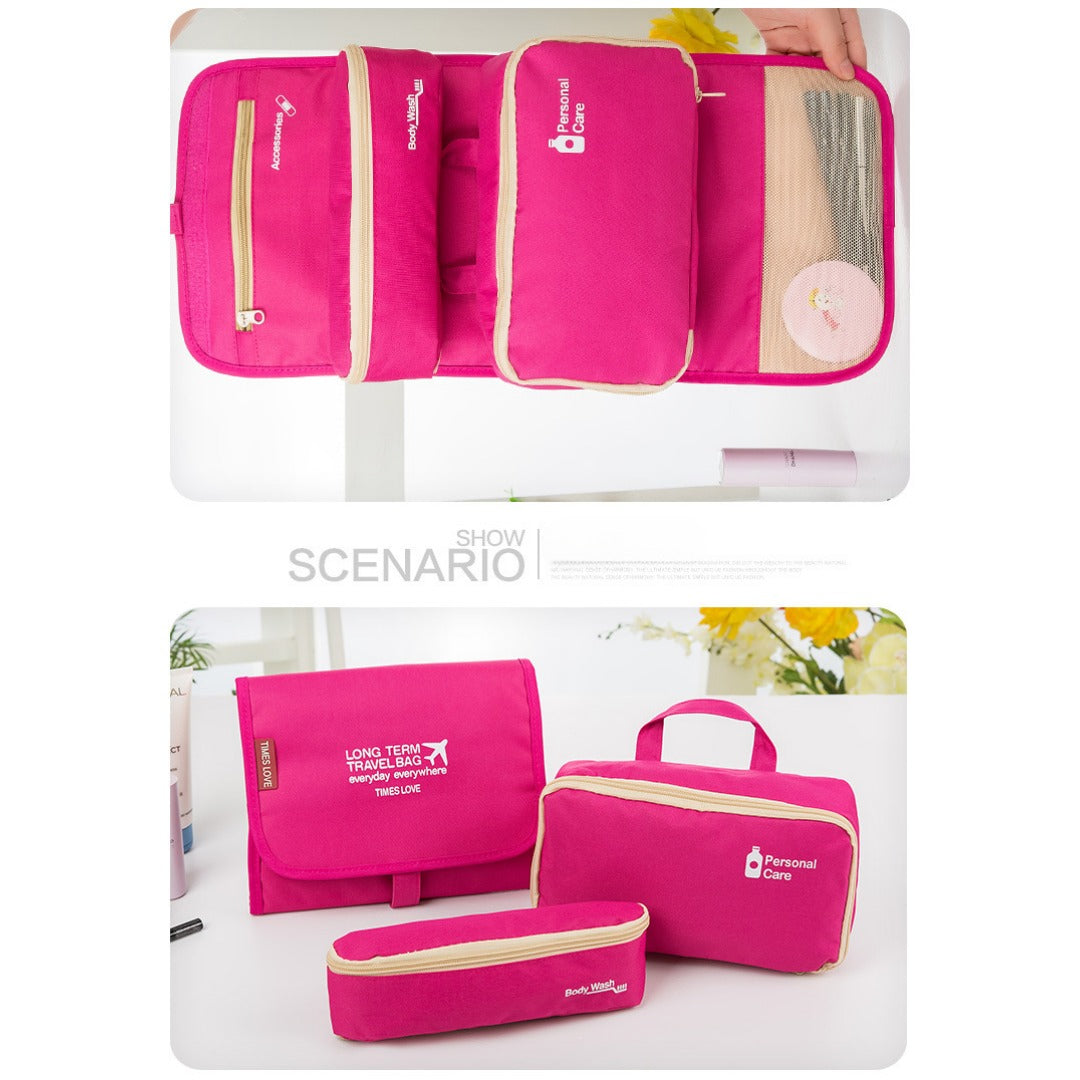 Outdoor Travel Toiletry Bags,Waterproof 3-in-1 Foldable Wash Bag, Makeup Hook Storage Bag, Toiletry Bag organizer,