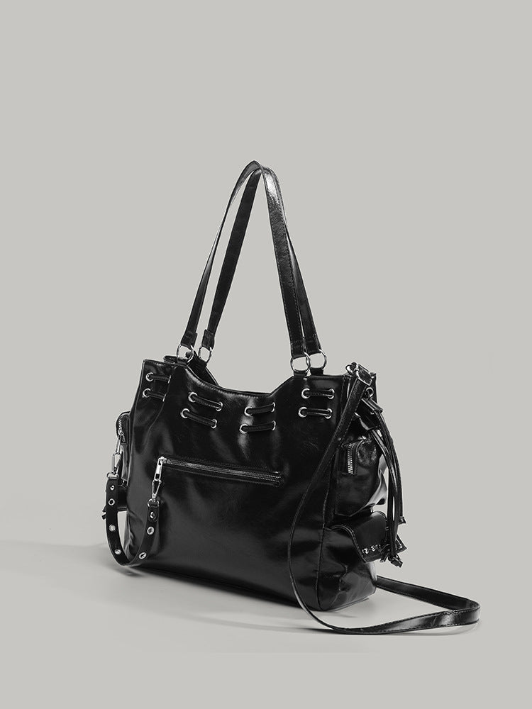 Korean Niche Retro Rivet Tote Bag for Women