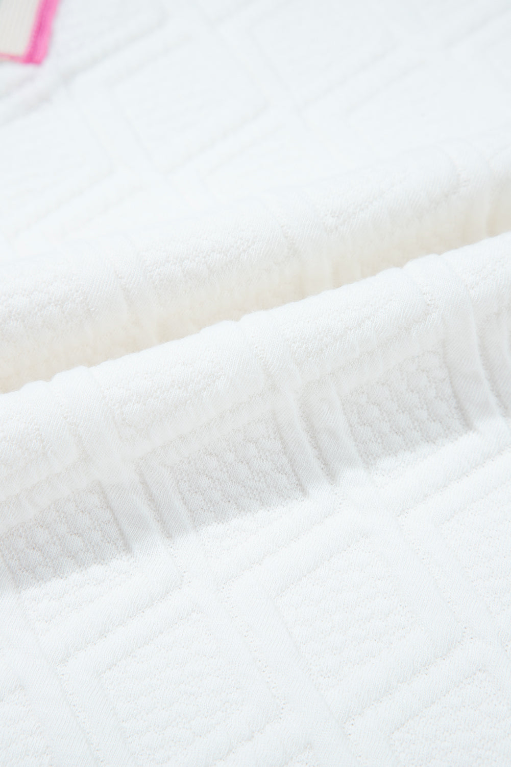 Contrast Stripe Textured Short Sleeve Blouse