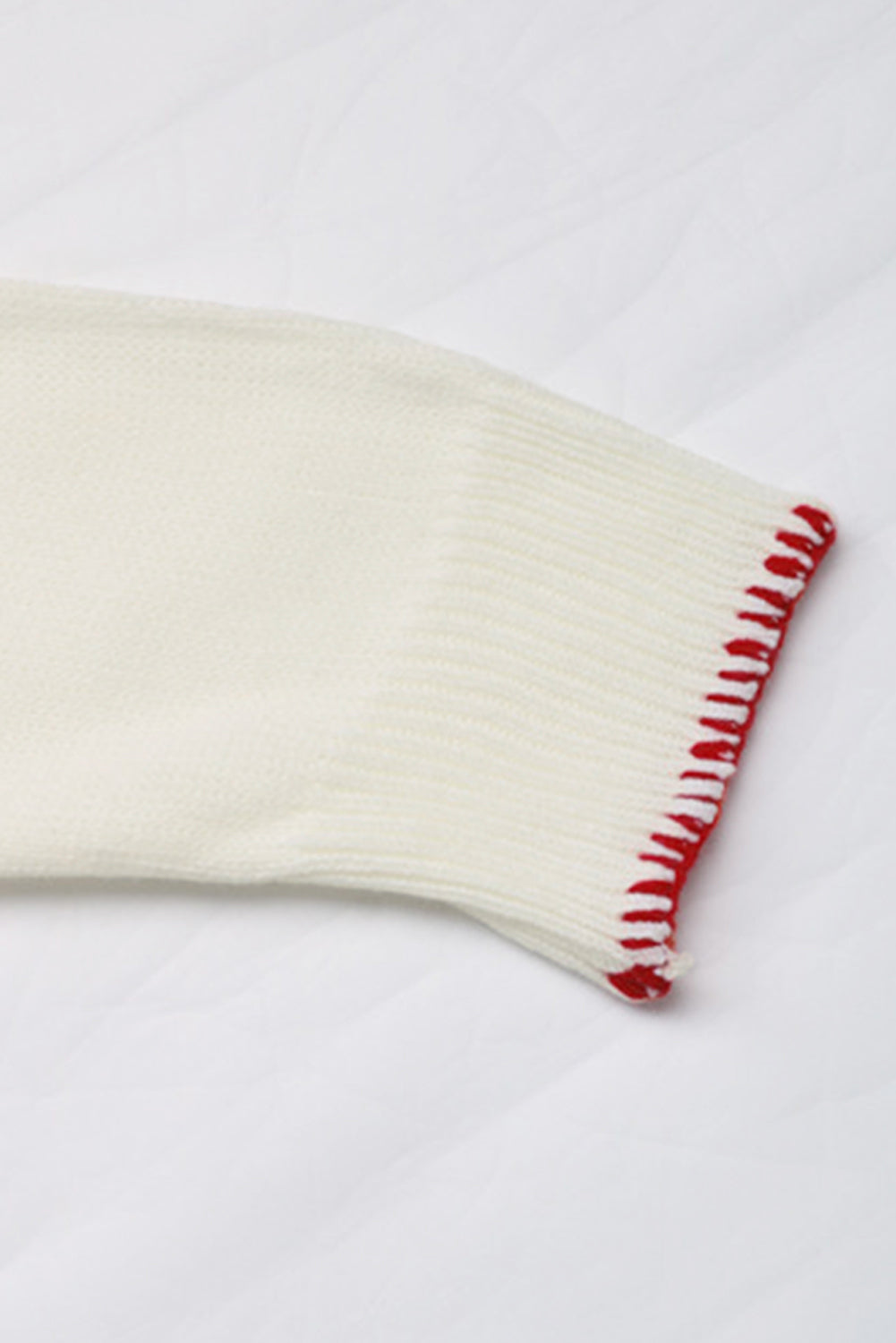 Christmas Bow Colorblock Long Sleeve Sweater