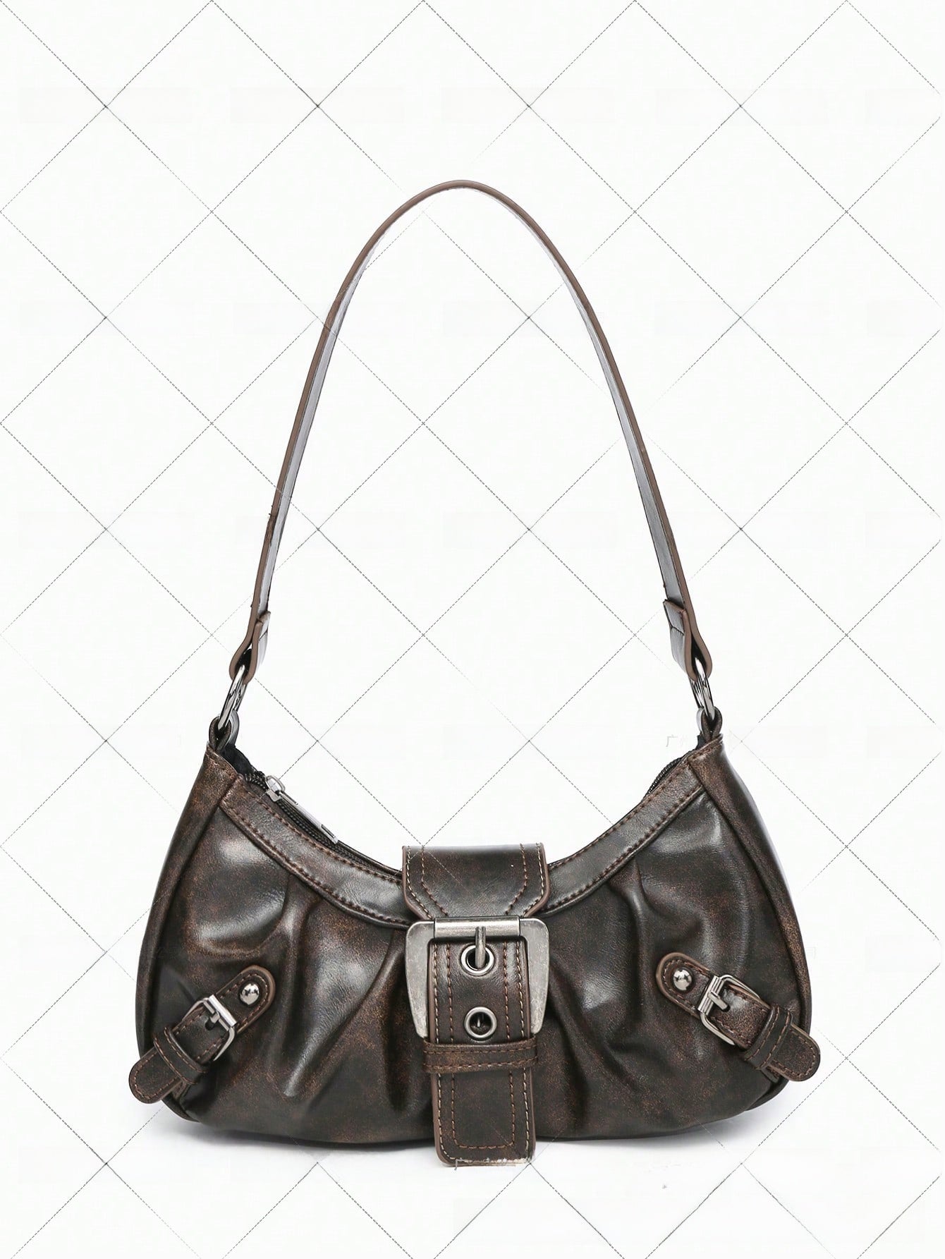 Retro Two-Tone Leather Shoulder Bag