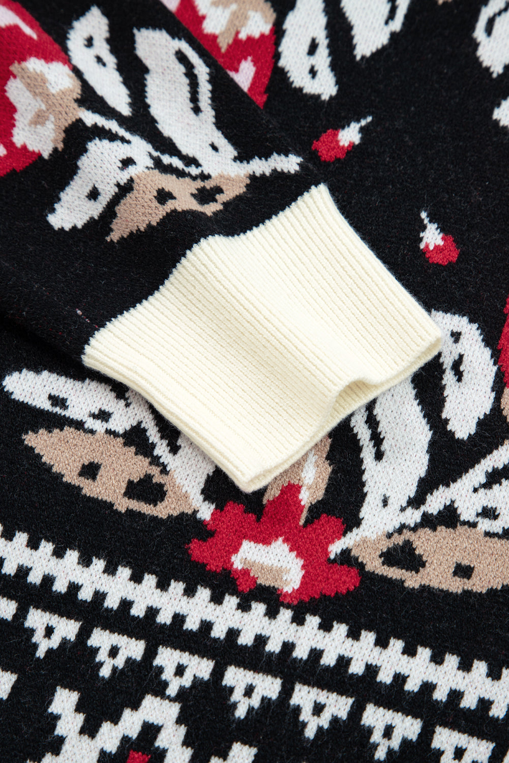 Floral Knit Button-Front V-Neck Cardigan