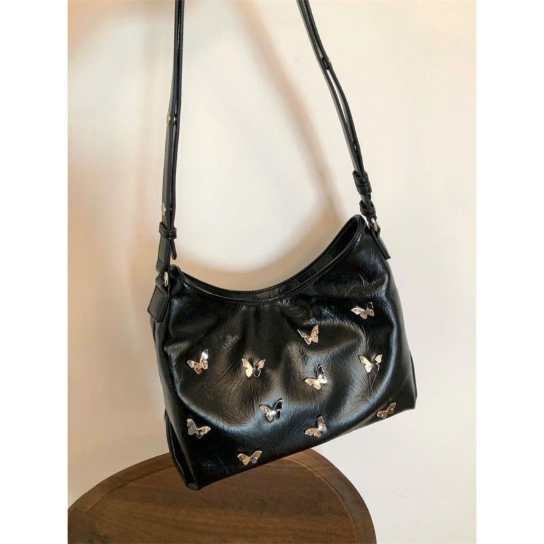 Stylish Textured Underarm Bag – Cool Bow Tote Bag for Females, Versatile Shoulder Hobo Bag, Portable Daily Companion