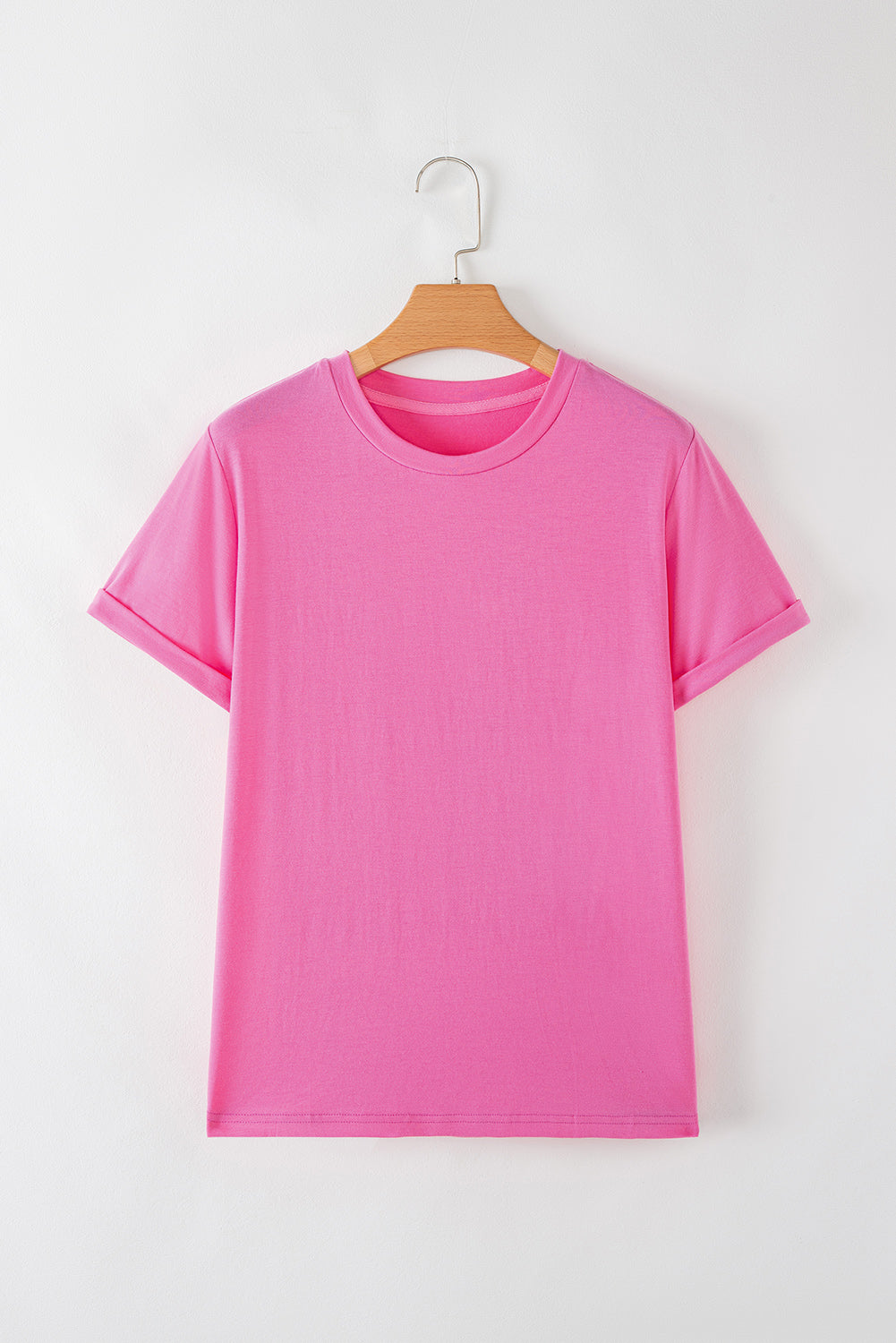 Solid Short Sleeve Crew Neck Tee