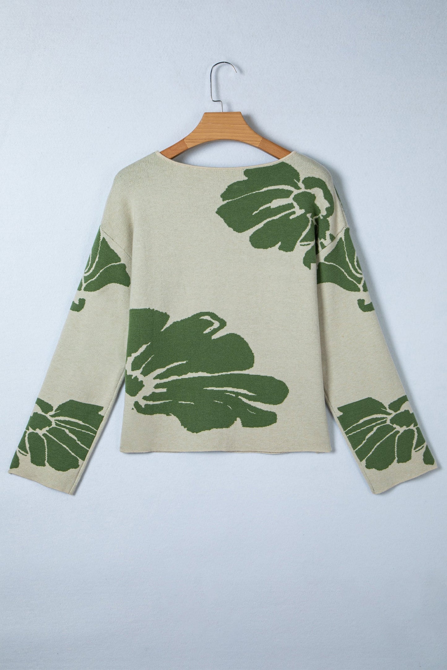 Floral Wide Long Sleeve Sweater