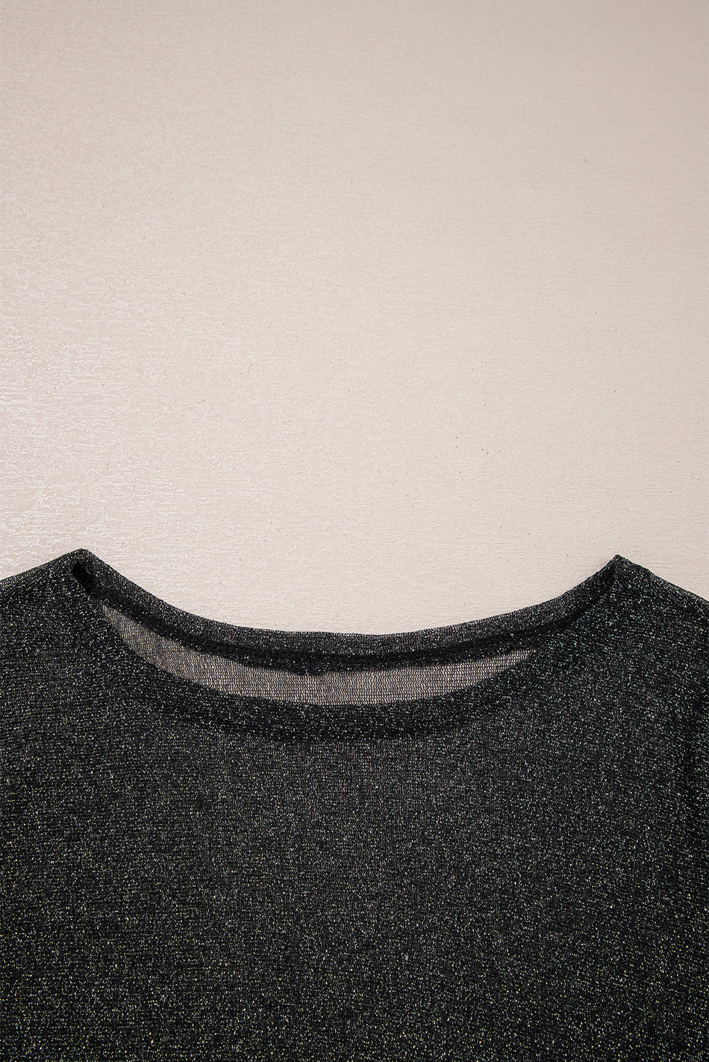 Metallic Glitter Mesh Long Sleeve Top