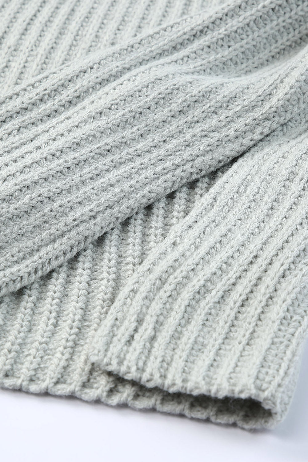 Solid Buttoned Drop Shoulder Sweater