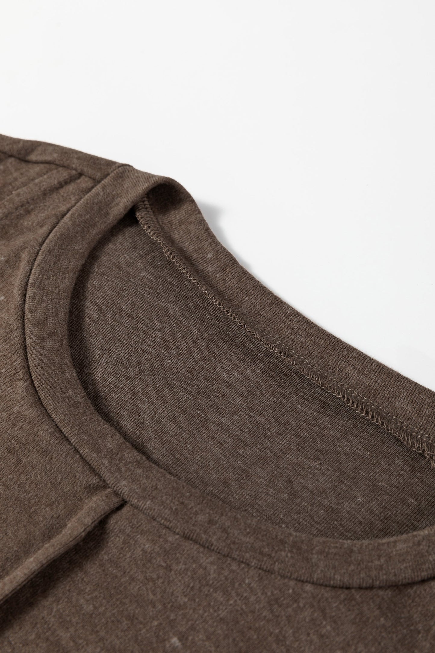 Solid Reverse Seam Crew Neck Long Sleeve Top