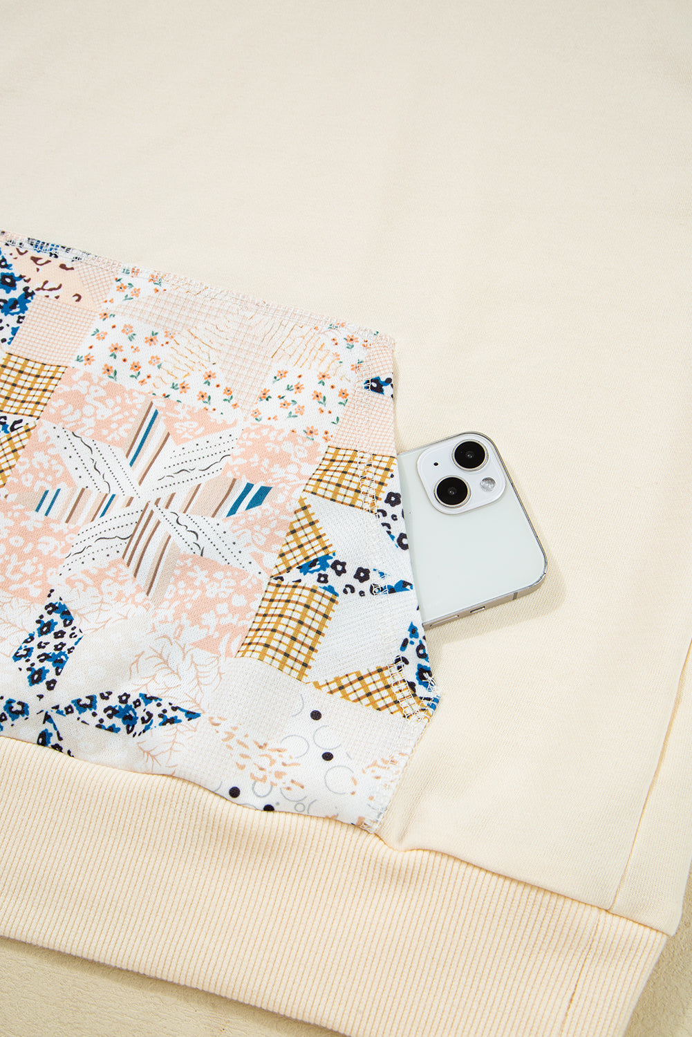 Western Geometric Patchwork Kangaroo Pocket Hoodie