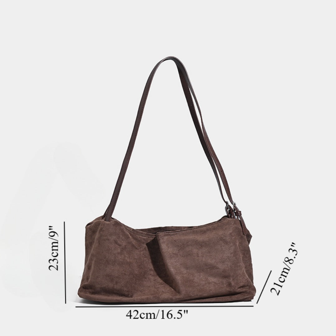 Vintage matte hobo bag, large capacity pillow bag, commuter versatile shoulder crossbody bag
