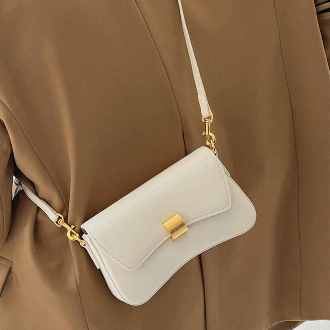 Elegant Small Crossbody Bag Female White – Simple Fashion Shoulder Bag with Modern Square Design