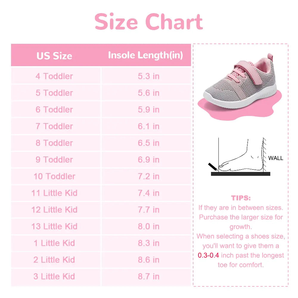 nerteo Toddler/Little Kid Boys Girls Shoes Running/Walking Sports Sneakers 1 Little Kid Light Grey/Pink - # GIAA71710002