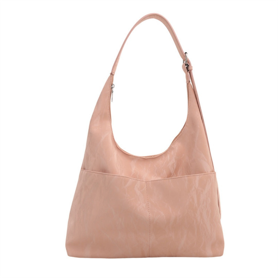 Soft large capacity hobo bag, women's summer work shoulder bag, underarm bag, casual commuter tote bag