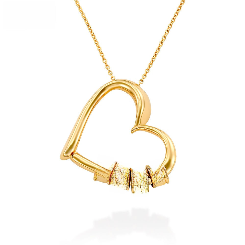 Heart-shaped engraved love charm necklace