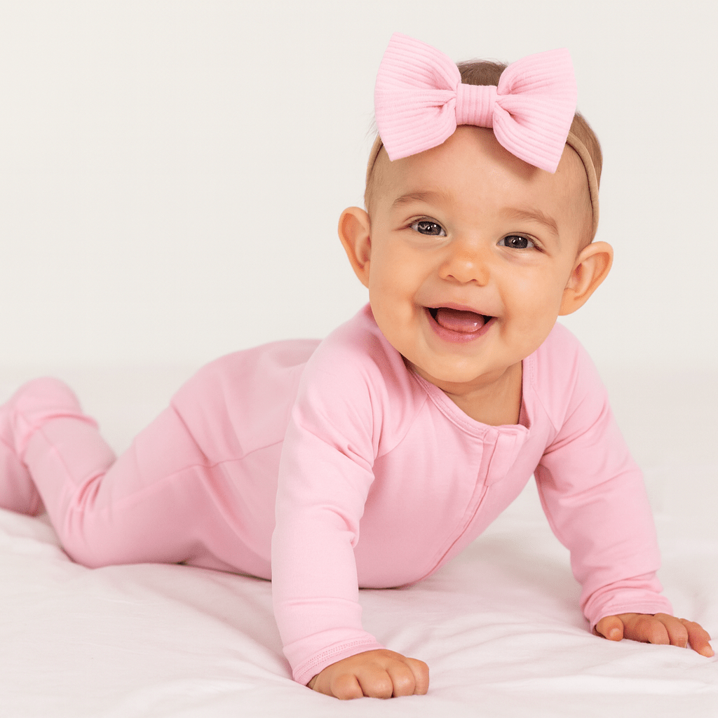 Candy Pink Zipper Footie