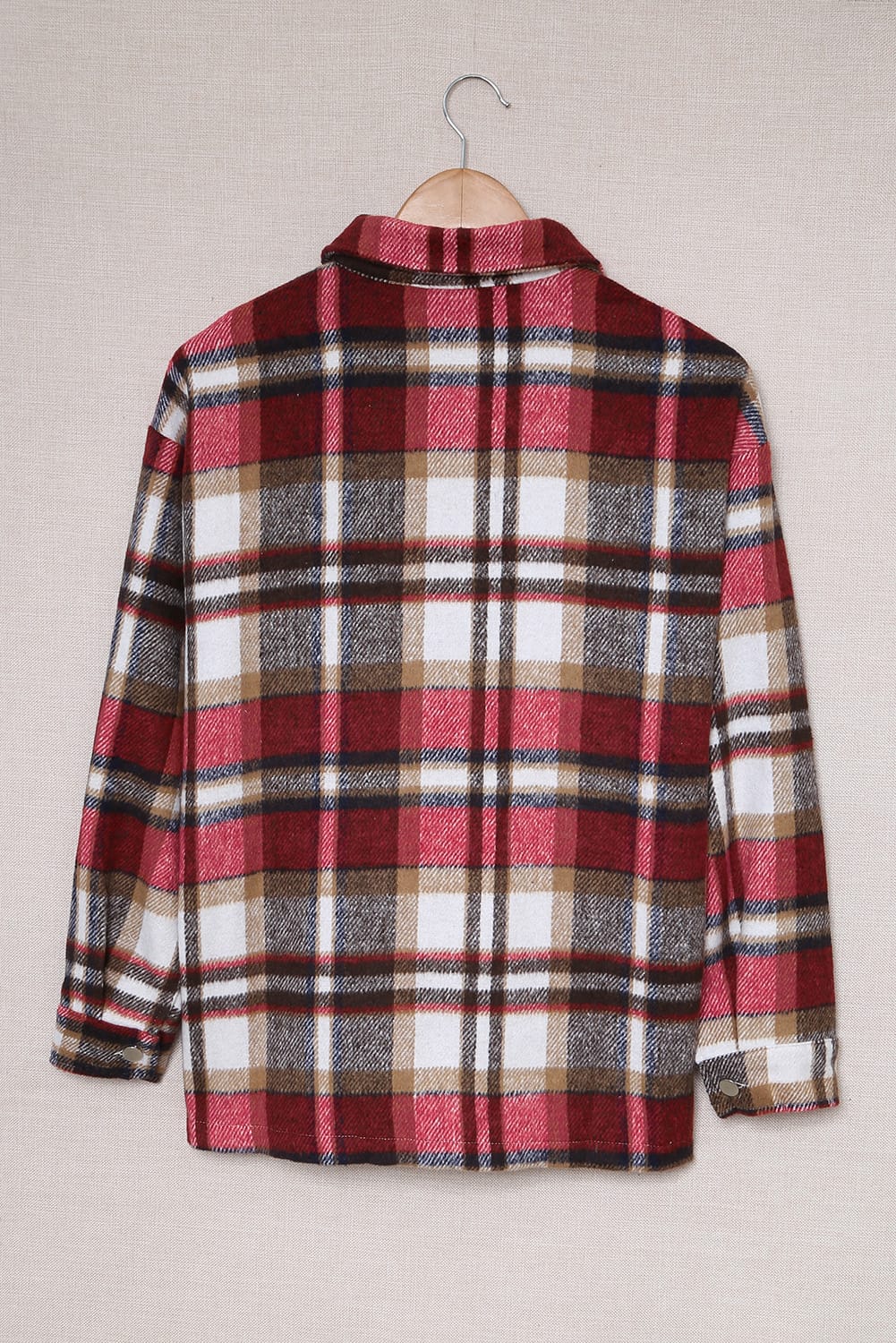 Plaid Pocketed Button Front Shacket
