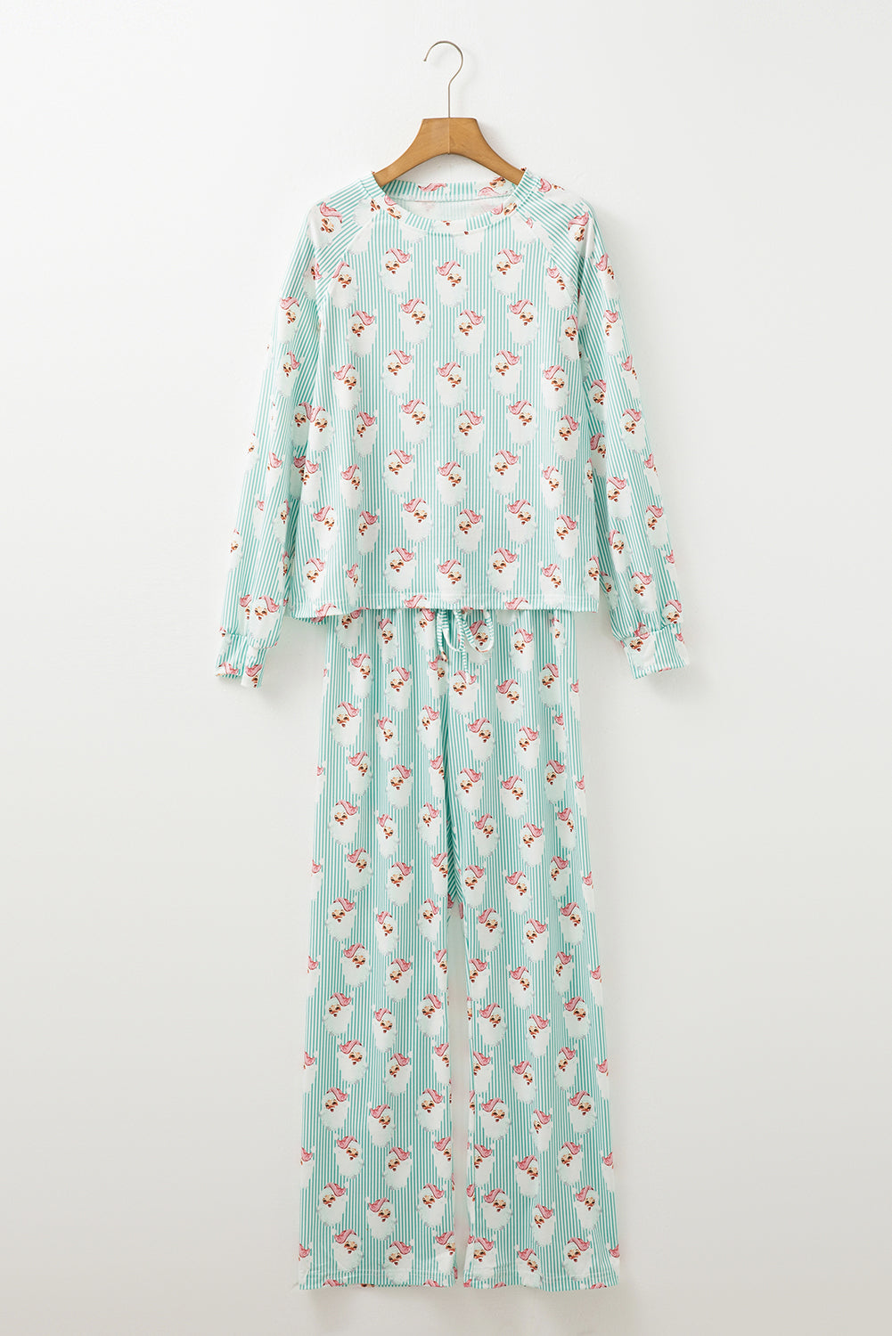 Christmas Santa Claus Stripe Top and Pants Lounge Set