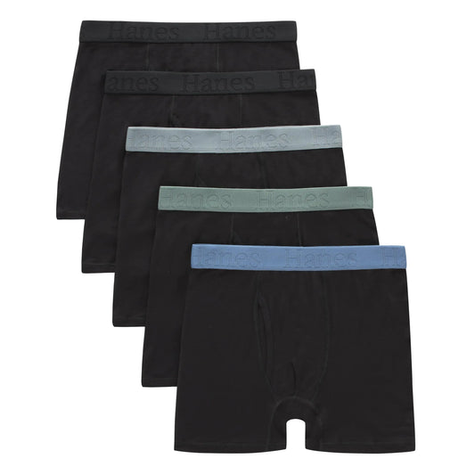 Hanes Boys Originals Boxer Brief Underwear, Supersoft Boxer Briefs For Boys, Assorted 5-Pack Medium Black 5-pack - # BOAA11410004