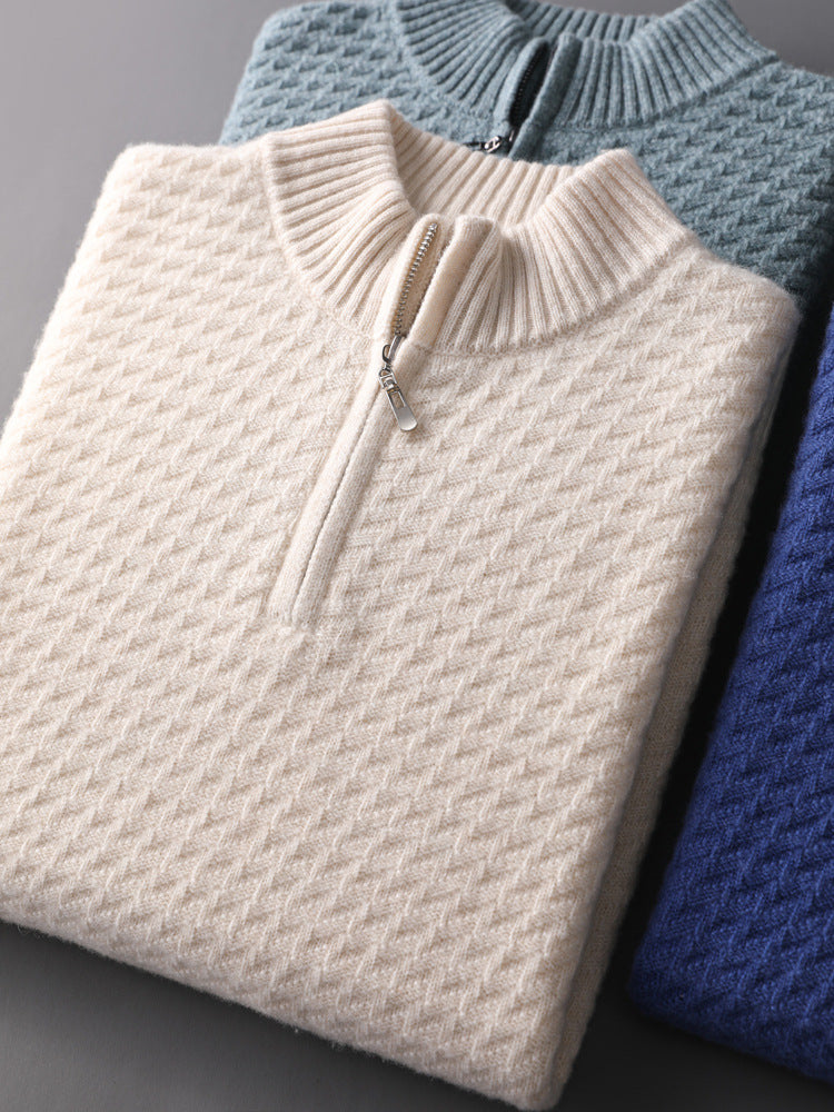 Men's Pure Wool Thickened Half Turtleneck Sweater
