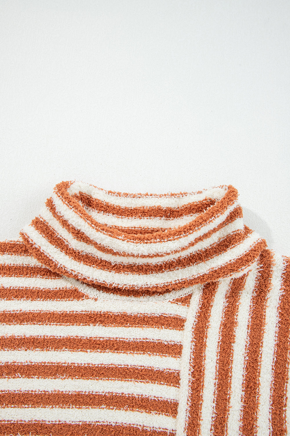 Stripe Cowl Neck Drop Shoulder Sweater