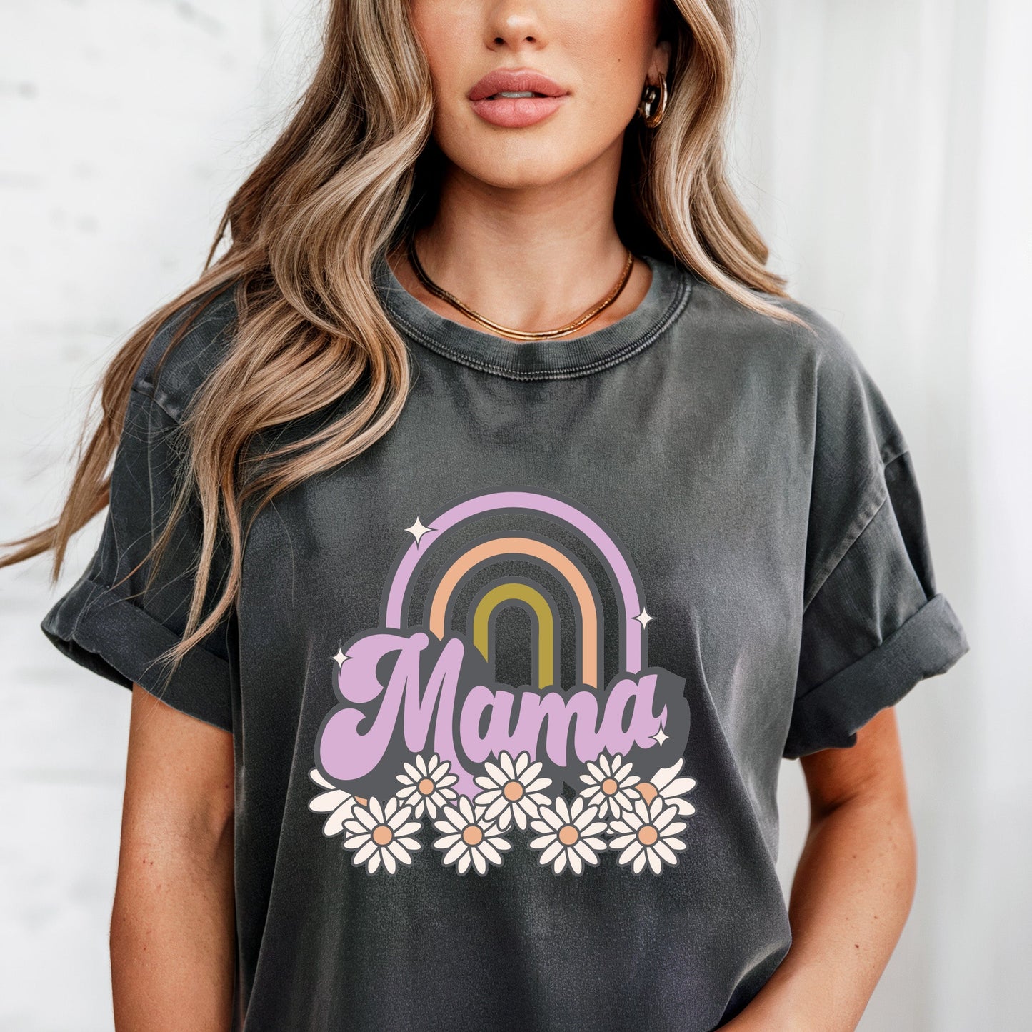 Mama Rainbow Comfort Colors T Shirt