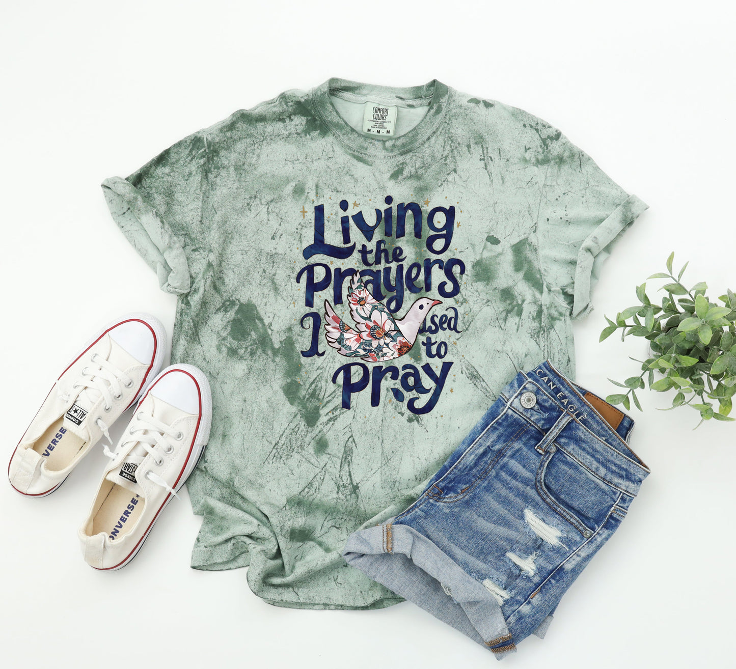 Living the prayer Christian Comfort Colors Garment Dyed T Shirt