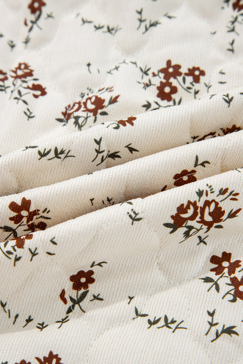 Floral Zip-Up Quilted Vest