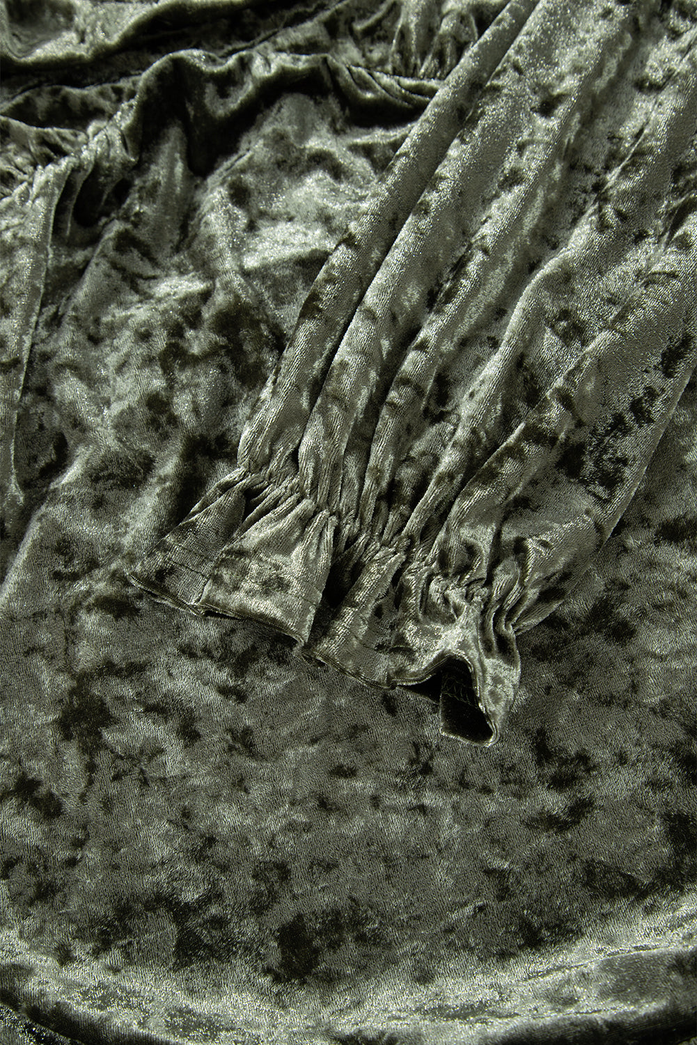 Plus Size Velvet Puff Sleeve Babydoll Mini Dress