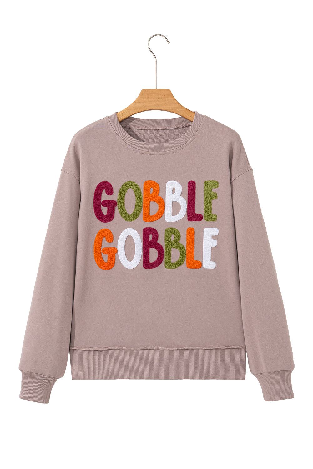 GOBBLE Thanksgiving Raw Hem Sweatshirt