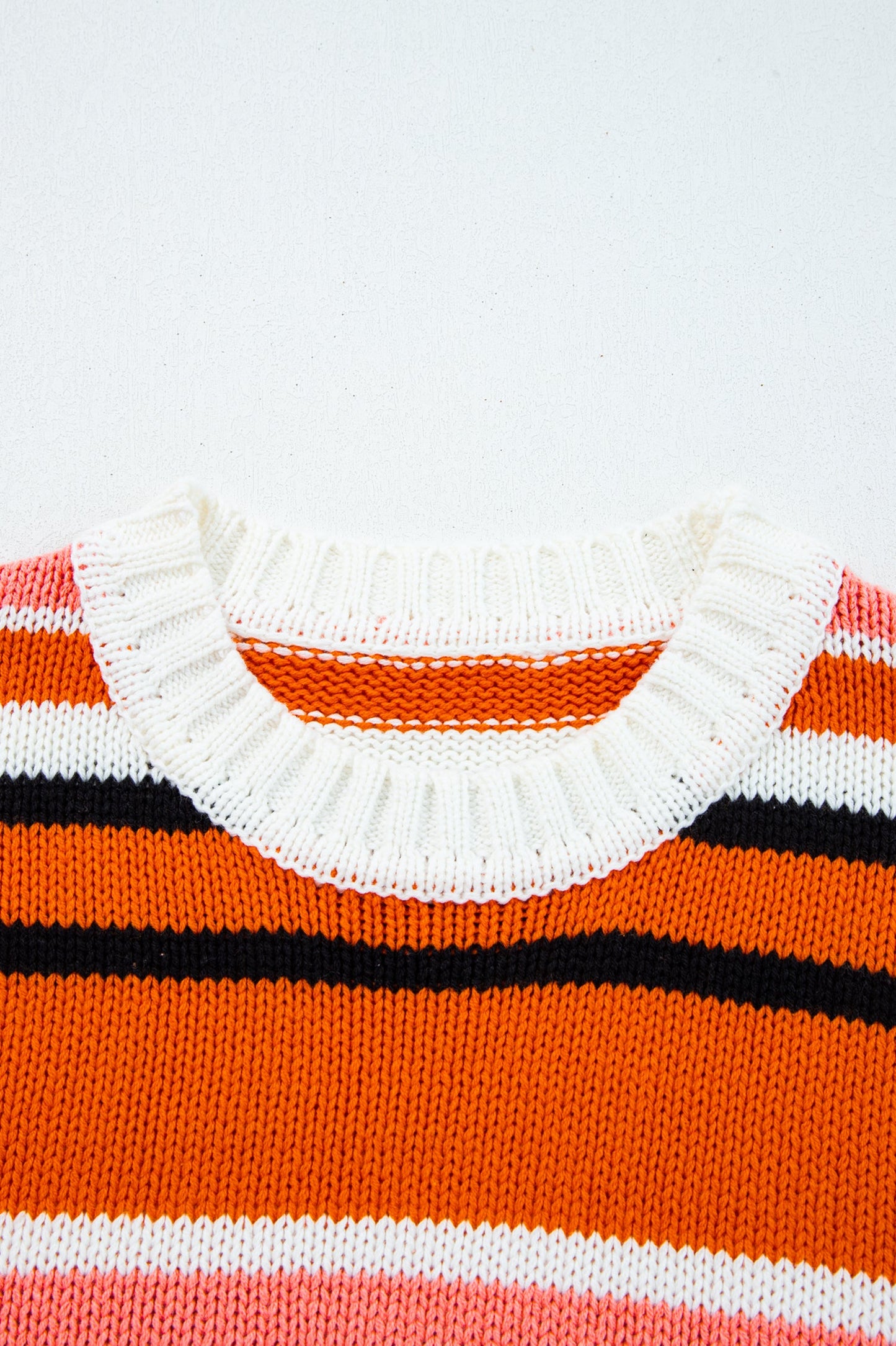 Stripe Drop Shoulder Cropped Pullover Sweater