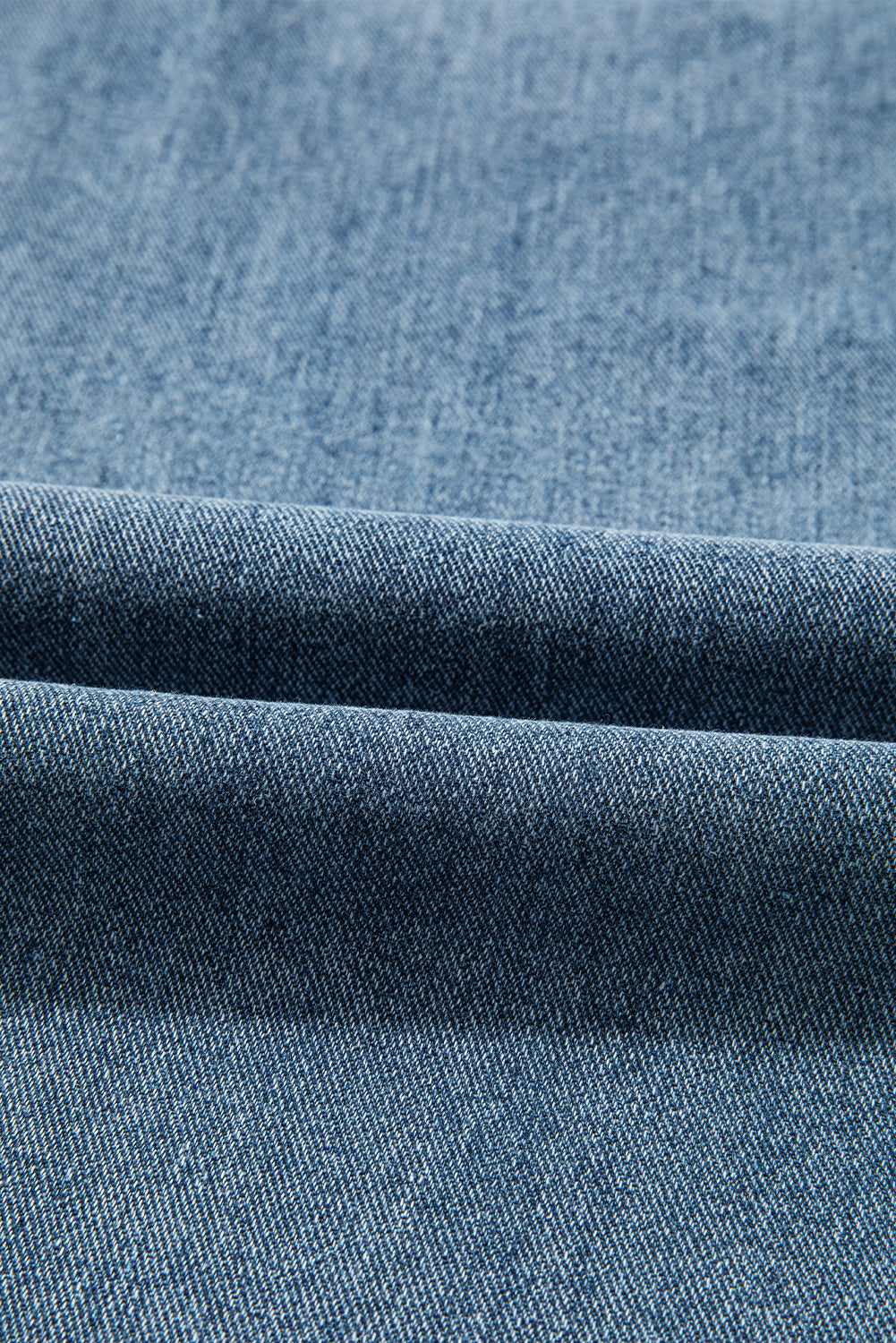 Solid Denim Embroidered Wide Leg Jeans