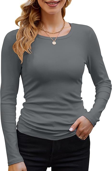 Womens Ribbed Long Sleeve T-Shirt