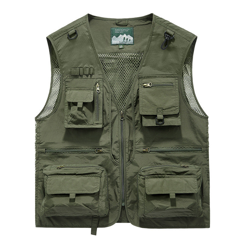 Men's Quick-Dry Mesh Outdoor Vest with Multiple Pockets