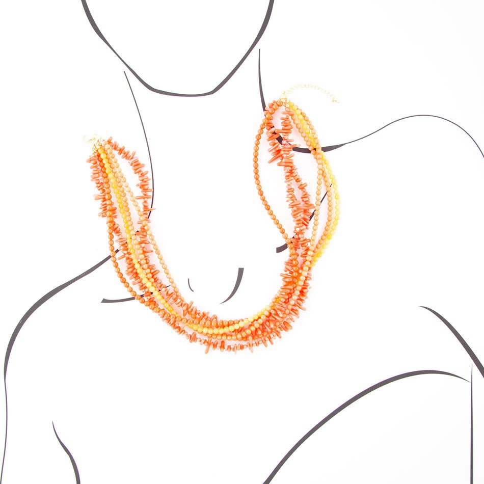 Celosia Coral Torsade Necklace