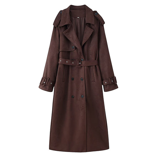Casual Belted Trench Coat for Women