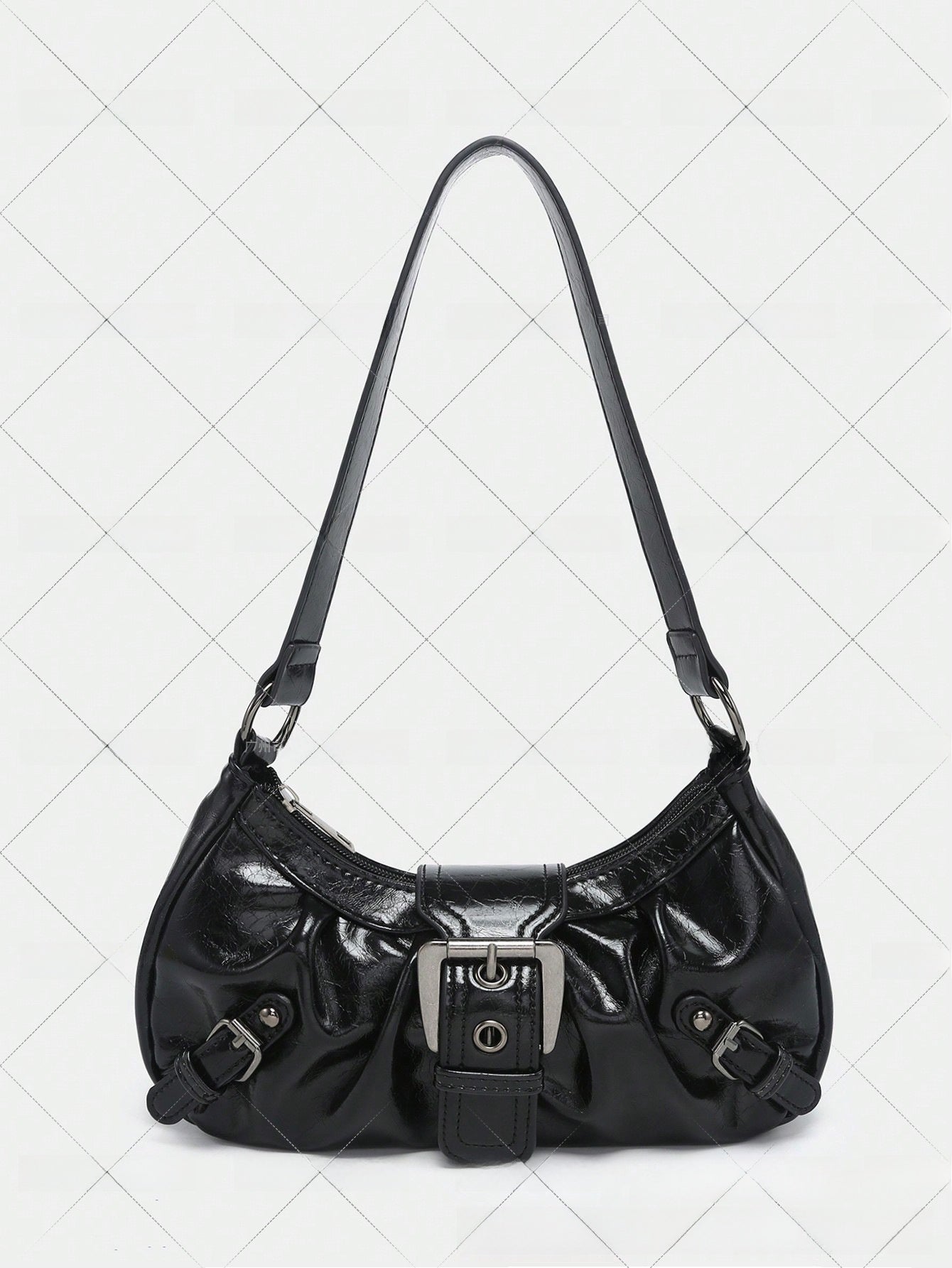 Retro Two-Tone Leather Shoulder Bag
