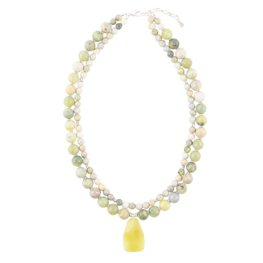 Chartruese Green Lemon Jade Statement Necklace