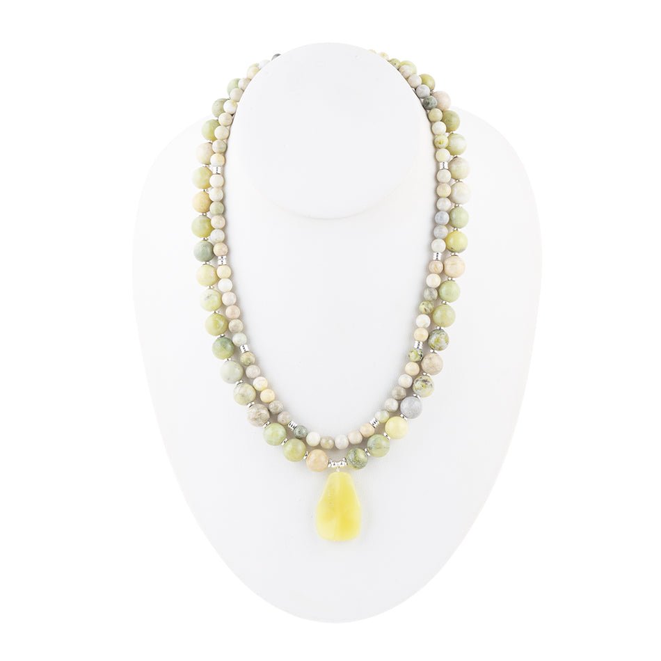 Chartruese Green Lemon Jade Statement Necklace