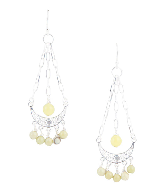 Chartruese Lemon Jade Chandelier Earrings