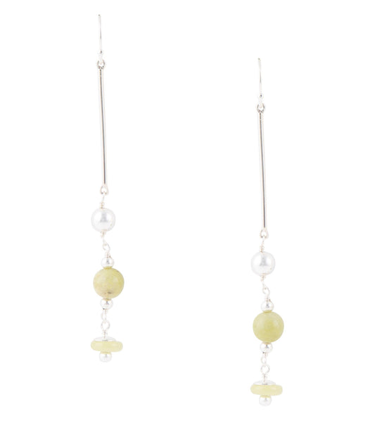 Chartruese Lemon Jade Linear Earrings