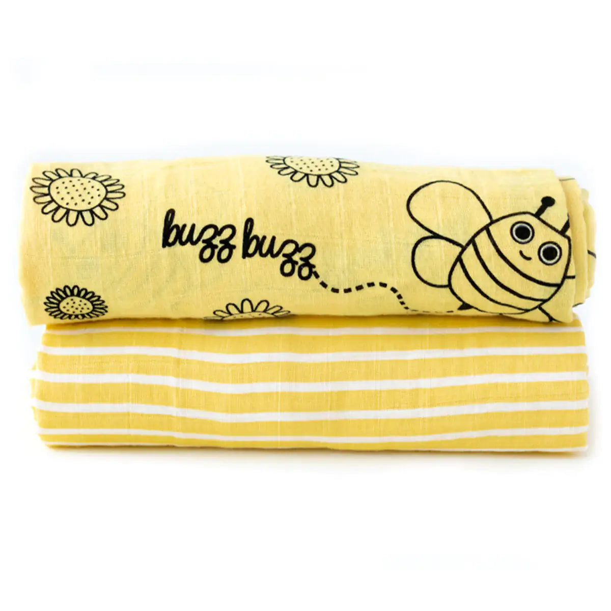 Milk&Moo Set of 2 Buzzy Bee Baby Muslin Swaddle Blanket - # BAGE41210020
