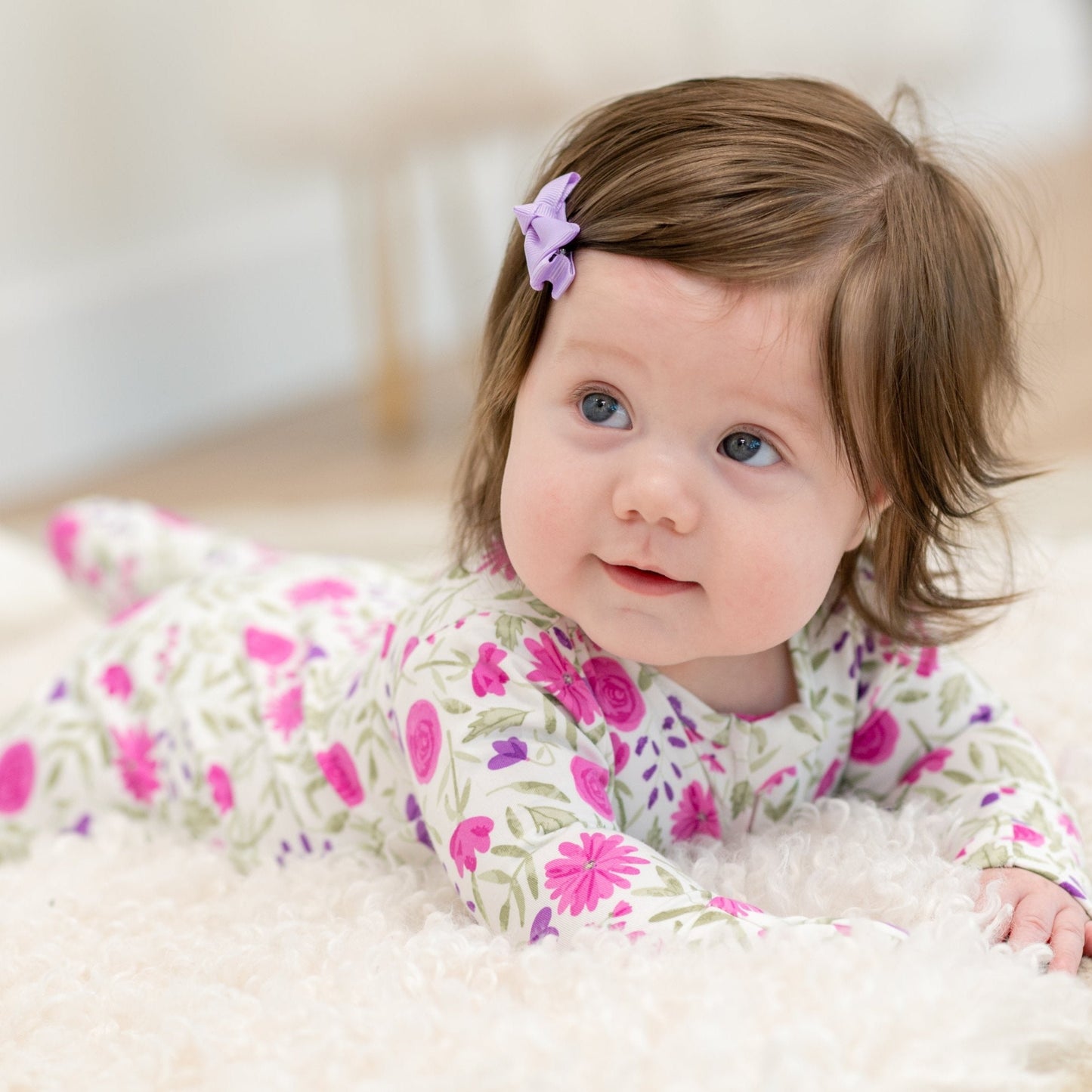 Sweet Purple Flowers Convertible Romper