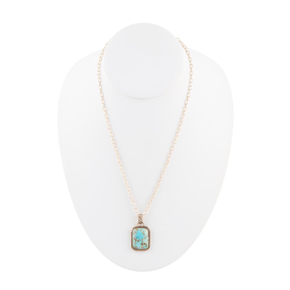 Credence Genuine Turquoise Pendant Necklace